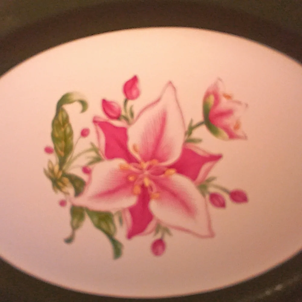 Vintage Floral Oval Serving Platter